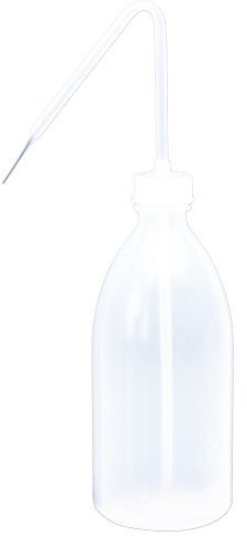 hünersdorff Spritzflasche 500ml, LD-PE, lebensmittelgeeignet, für besonders feine Dosierung, mit stabilem Spritzrohr, für Küche, Labor oder Hobby, transparent