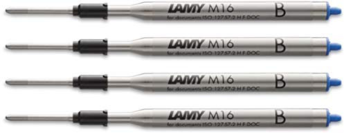 LAMY Großraum Kugelschreibermine M16, blau, Strichbreite B, 4er-Set