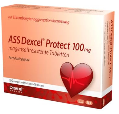 ASS Dexcel Protect 100 mg Tabletten bei Herz-Kreislauf-Erkrankungen, 100 St. Tabletten
