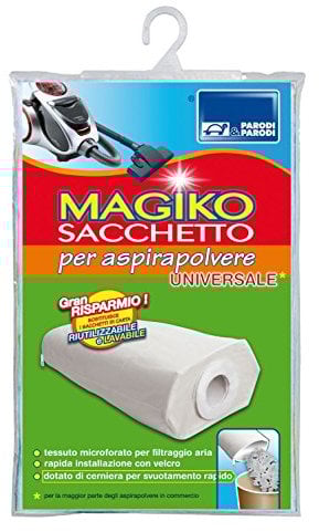 PARODI & PARODI Magiko Bolsa para aspiradora Universal y Reutilizable, Poliuretano, Color Blanco, 13x24x1 cm