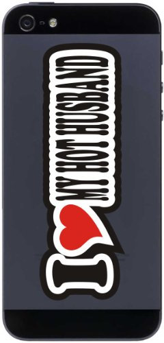 INDIGOS UG Telefon Aufkleber I Love My HOT Husband 70 mm - Telefonaufkleber - Handyaufkleber - Handyskin - Sticker fürs Handy - Smartphone Rückseite