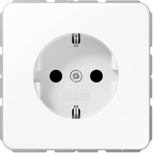 Jung Schuko Steckdose 16 A 250 V Bruchsicher Serie CD Alpinweiß, 1 Stück, CD 1520 BF WW