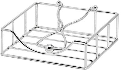 EDZARD Portaservilletas Atlas, 19 x 19 cm, plateado, protegido contra el deslustre, dispensador de servilletas de papel, soporte de servilletas