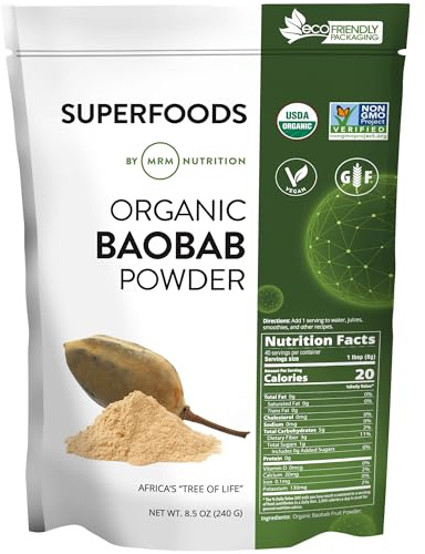 MRM Organic Baobab Powder - for Women & Men, Vegan - 40 Servings