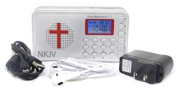 Daily Meditation NKJV Audio Bible Player - New King James Version Electronic Talking Bible with Charger and Earphone, Portable to Listen at Anywhere Anytime
