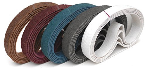 Lot de 5 bandes abrasives 3M Scotch-Brite SC-BS - 40 x 760 mm - Pour ponceuse Bosch Professional GRB 14 CE ou de nombreux autres ponceuses à ruban tubulaire - Grain abrasif au choix