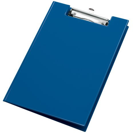 VELOFLEX 4804050 - Clipboard DIN A4, mit Deckel, PVC, aufklappbares Klemmbrett, Schreibplatte, dunkelblau, 1 Stück