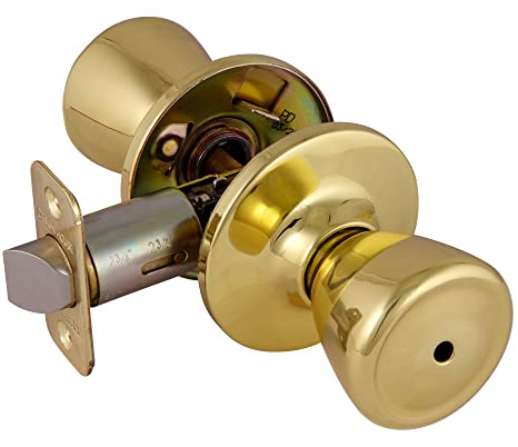 Design House Tulip Privacy Door Knob, Polished Brass