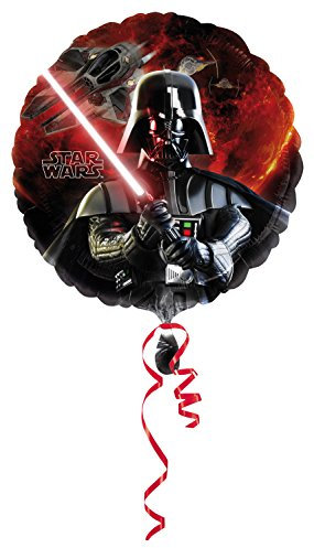 Amscan 2568501 - Ballon standard Star Wars, diamètre 43 cm, ballon hélium, anniversaire, décoration, Schwarz/Motiv
