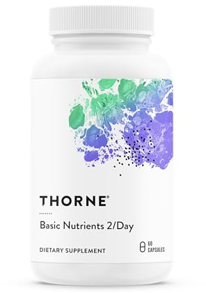 THORNE - Basic Nutrients 2/Day - Comprehensive Daily Multi-Vitamin with Optimal Bioavailability - Vitamin & Mineral Formula - Third-Party Certified - Gluten, Dairy & Soy-Free - 60 Capsules