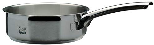 PIAZZA Casseruola Bassa con 1 Manico in Acciaio Inox - Collezione 5 Stelle - Diametro 24 cm