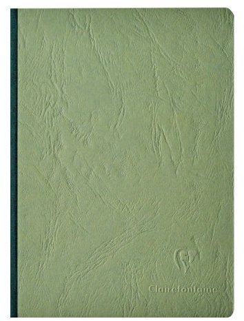 Clairefontaine 795463C Collection Age Bag Un Carnet Cousu Dos Toilé Vert - A5 14,8x21 cm - 192 Pages Lignées - Papier Blanc 90 g - Couverture Carte Lustrée Grain Cuir