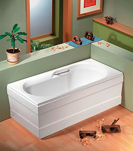 Baignoire miréla 150 x 75 x 43 cm avec baignoire Tablier, baignoire Poignée, Bonde, baignoire pieds et wandankern en acrylique blanc