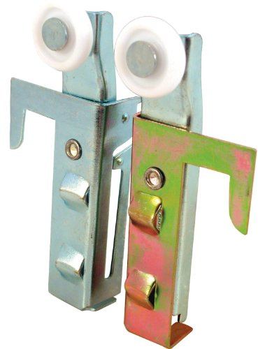 Prime-Line N 6548 N6548 Convex Edge Side Mount Door Assembly, 7/8 in Dia X 1/4 in W, 1 Roller, Mill, 2 Pack