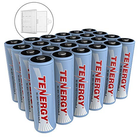 Tenergy AA Rechargeable Battery, High Capacity 2500mAh NiMH AA Battery, 1.2V Double A Batteries, 24 Pack
