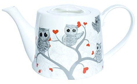 Thangka Reproduktion Teekanne Kaffeekanne Eulen Porzellan Jameson & Tailor