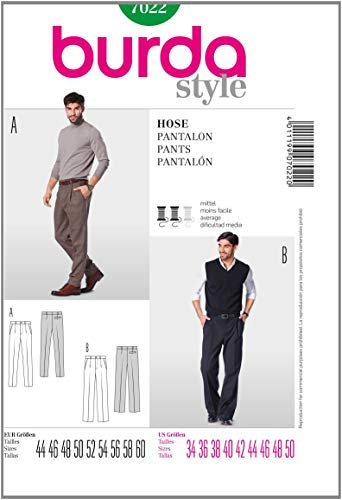 Burda Style Sewing Pattern B7022 Men's Trousers