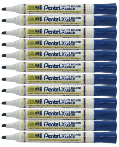 Pentel MW86-CE Marker mit Keilspitze, 4,5 mm, Blau, 12 Stück
