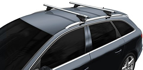 BB-EP-Menabo Einfacher Aluminium Dachträger 90303664 für Audi A6 Avant mit integrierter Dachreling (Bündige Schiene) für U-Bügel Montage oder T-Nut Montage mit 21 mm Breite