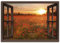 ARTLAND Wanddeko Leinwand Bilder Wandbild Fensterblick Fenster Natur Botanik Blumen Mohnblumen Sonnenuntergang T5ZN
