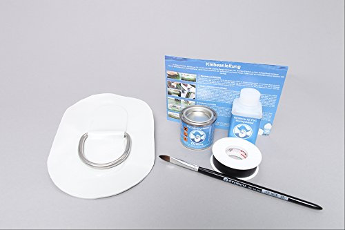 Bengar Set: D-Ring + Kleber Kit, Beschlag zum aufkleben für Schlauchboote (grau) DR-K2
