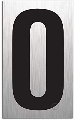 Zahl 0 Nummer beliebig kominierbar Aluminium selbstklebend 100x60 mm