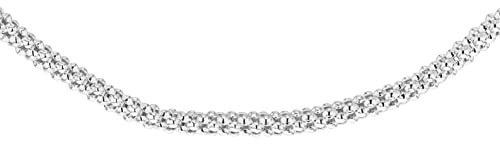 Tuscany Silver Collana da Donna in Argento Sterling con Catena Popcorn da 1,4 mm di Lunghezza 51 cm/20 Pollici