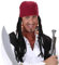 W WIDMANN MILANO Party Fashion C8587 - Karibisches Piratenbandana mit Dreadlocks, rotes Kopftuch, Freibeuter, Karneval, Mottoparty
