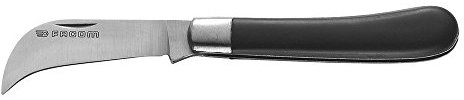 FACOM - Couteau d'Électricien - 840B - Manche en Bois - Lame Acier Inoxydable Poli Type Serpette 60 mm - Longueur Totale Ouvert 160 mm et Fermé 100 mm - Matériaux Robustes et Durables