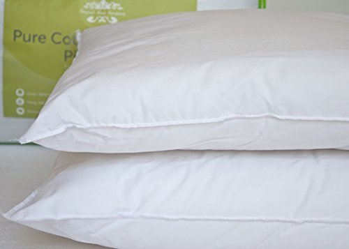 Lancashire Bedding 2 Pack Anti-allergy Pillows, 48 X 74 Cm – Egyptian Cotton Blend Cover, Hollowfibre Filling for Medium Support and Comfort, Hotel Quality Bed Pillows for Side & Back Sleepers