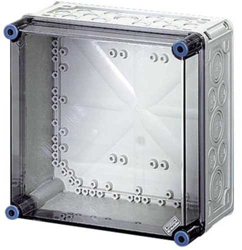 Hensel Mi-Leergehäuse Mi 0200 mit transparentem Deckel | Industriegehäuse mit leichter Installation, modular erweiterbar, 275x275x146 mm