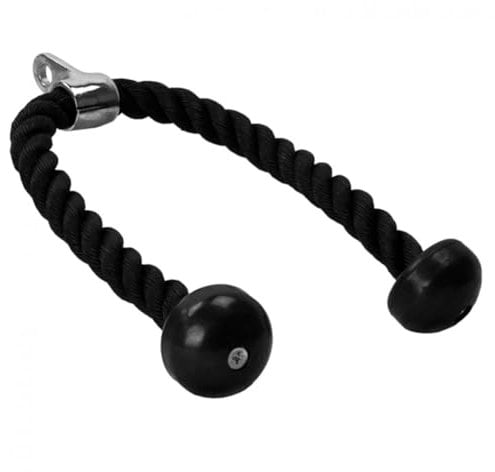 GORILLA SPORTS® Trizepsseil - 68cm / 85cm / 100cm, mit Drehgelenk, bis 150 kg Belastbar, Schwarz - Trizeps Seil, Kabelzuggriff, Tau Nylon, Kabelzug, Seilzug, Pull Down, Bizeps Seil, Kraftstation