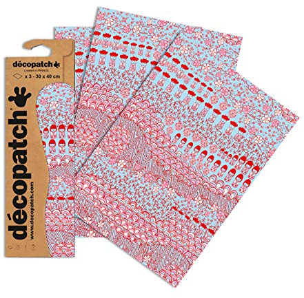 Décopatch C615O - Blisterpackung mit 3 gleichen Bögen, No. 615, 30x40cm, 1 Pack