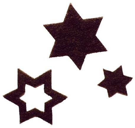 Stern, Sterne aus Filz. Streudeko. 5 gr. ca. 30-45 Teile. Ca. 2-4 cm. In Schokobraun sb