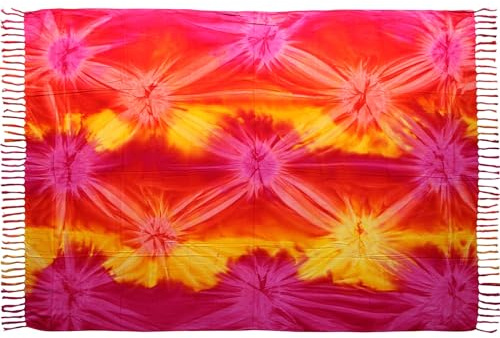 Wogeka Sarong – Blickdichtes luftiges Strandtuch in Rot Orange für Damen & Herren als Pareo Wickelrock Cover Up Strandkleid Wrap für den Strand 88