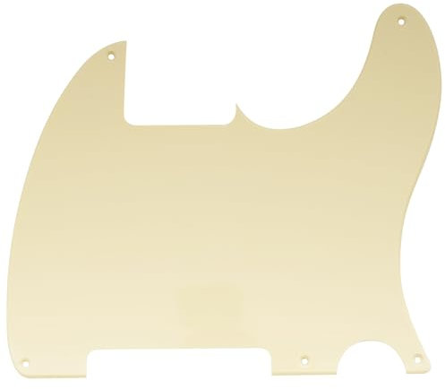 Musiclily 5 Löcher American Vintage Tele Pickguard T-Style Gitarren Schlagbrett für Fender USA/Mexican Telecaster Esquire E-Gitarre,1 lagig Crème