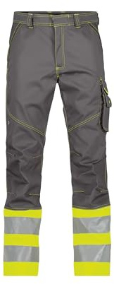 DASSY® Phoenix Warnschutzhose - Größe 52 - ZEMENTGRAU/NEONGELB