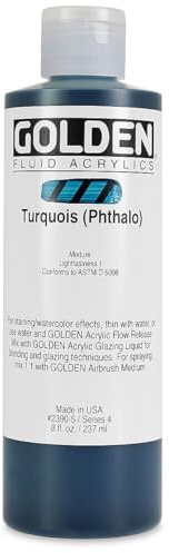 Golden Acrylic: Acrílico Fluido: 236ml. (Botella) Turquesa Phthalo