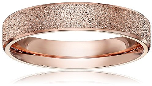 LOVE Beauties 4mm Women's Titanium Rose Gold Wedding Band Ring (Size Selectable), Stainless,Stainless Steel,Titanium,Gold,Rose, Cubic Zirconia