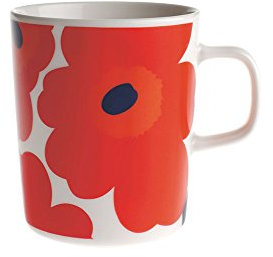 Marimekko - Oiva/Unikko - Tasse - Rot - Ø8xH9,5cm - 2,5 dl - 1 Stück