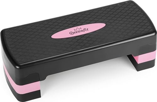 Queenfit Step für Aerobic - Ihr anpassbares Fitnessgerät für zuhause (3-stufig)