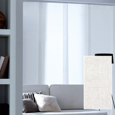 MADECOSTORE Panneau Japonais Tamisant Blanc Dévoré Epi - Blanc - L45 x H260cm