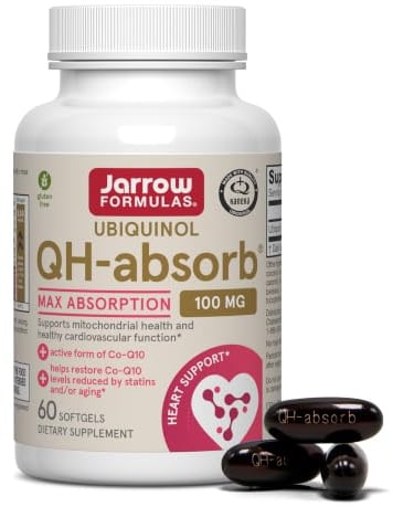 Jarrow Formulas Q-Absorb Ubiquinone Co-Q10 100 mg, Dietary Supplement, Antioxidant Support for Mitochondrial Health, Cellular Energy Production and Cardiovascular Health, 120 Softgels, 120 Day Supply