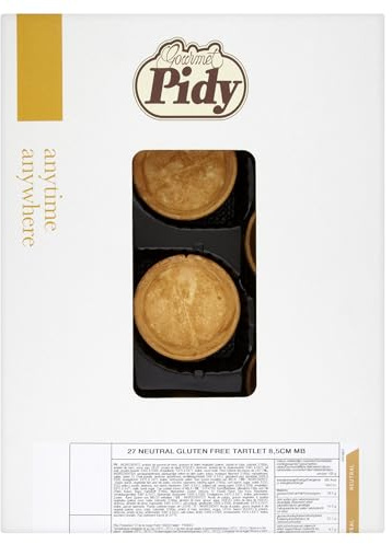 Pidy Gluten Free Pastry Case Tartelettes Neutral, 8.5 cm - Pack of 27