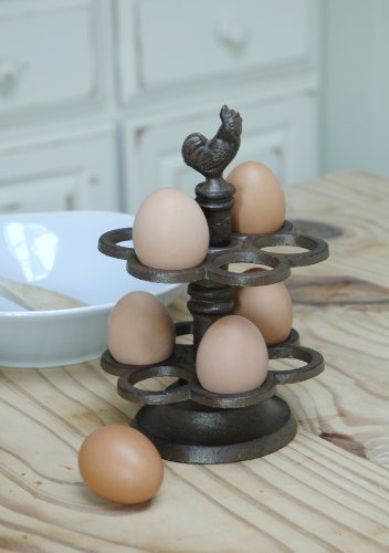 Black Country Metal Works Millicent Meg Cast Iron Egg Holder - Natural Cast Iron Finish