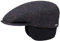 Stetson Kent Ohrenklappen Flatcap Herren - Schiebermütze mit Klappen für Ohren - Flatcap mit Fischgrätmuster - Ohrenmütze Herbst/Winter - Schirmmütze anthrazit 56 cm