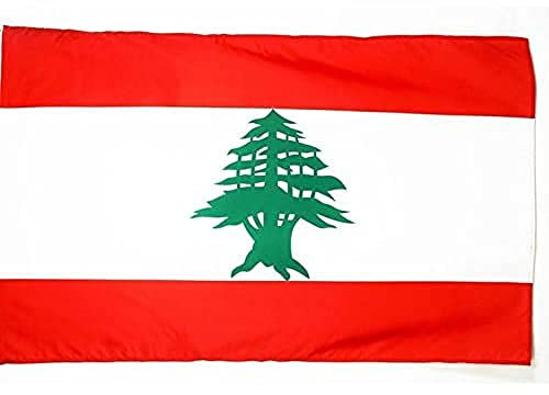 AZ FLAG - Drapeau Liban - 250x150 cm - Grand Drapeau Libanais 100% Polyester Avec Fourreau et cordelette - Pavillon 300 g