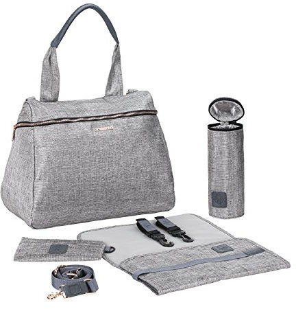 LÄSSIG Baby Wickeltasche Handtasche Stylischer Wickelrucksack inkl. Wickelzubehör/Glam Rosie Bag