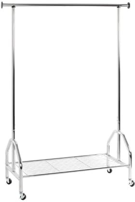 HAKU Möbel Rollgarderobe Chrom, Metall - Maße: B 120 cm x H 165 cm x T 50 cm, Style: Modern