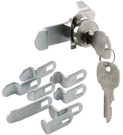 Prime-Line S 4531 Mailbox Lock – Replacement, Multipurpose Mailbox Lock for Several Brands – NA-14 Keyway, Opens Counter-Clockwise with 90º Rotation, Nickel Finish (1 Set)
